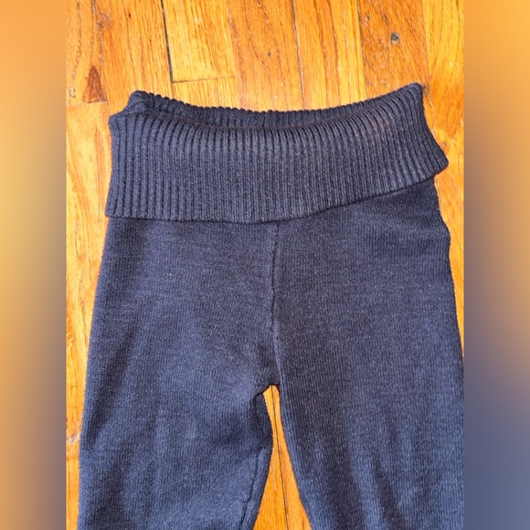 High wait foldable knitted wide leg pants - Picture 4 of 4